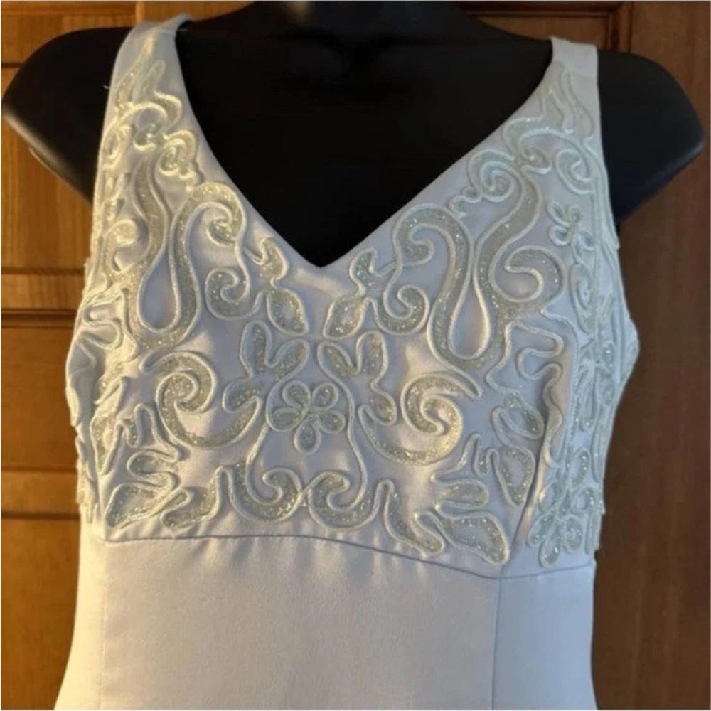 Macy's White Embroidered formal or prom dress/ wedding dress